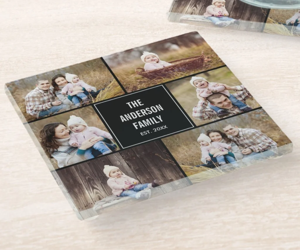 Best DIY Christmas gifts: Personalized photo coasters