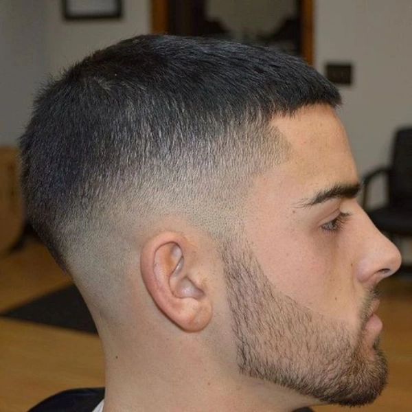 Caesar cut fade