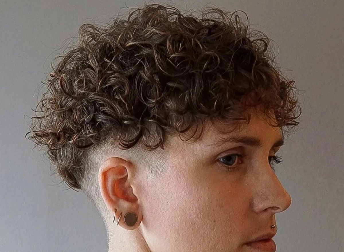 Curly bowl cut