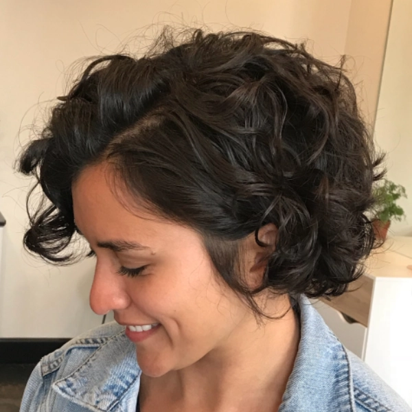 Extra short curly bob