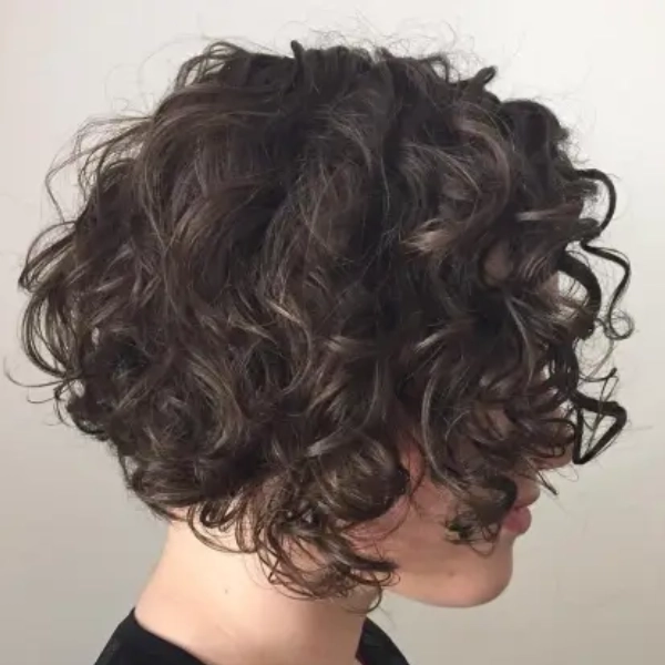 Inverted bob curly hair