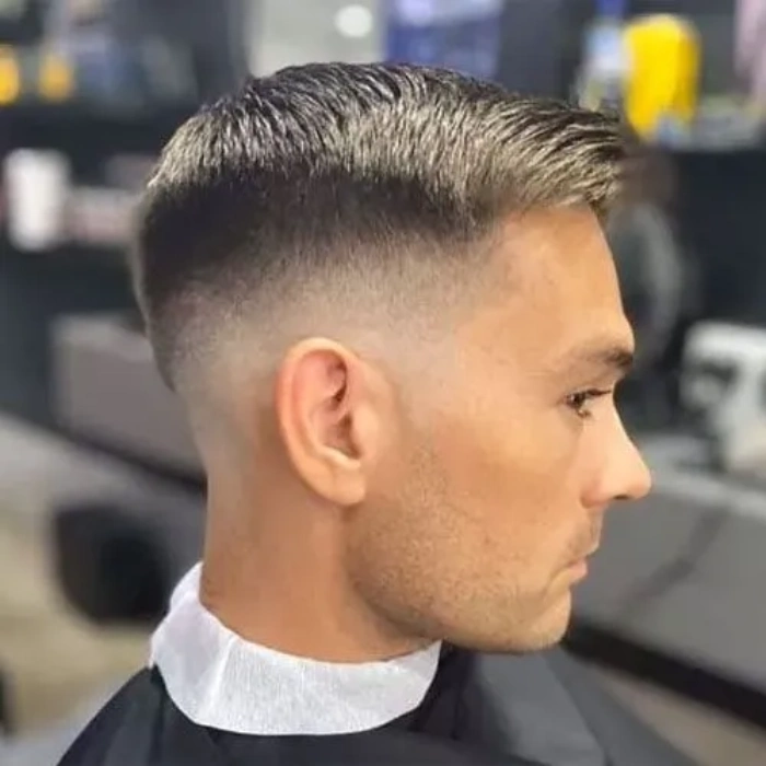 Medium fade comb over