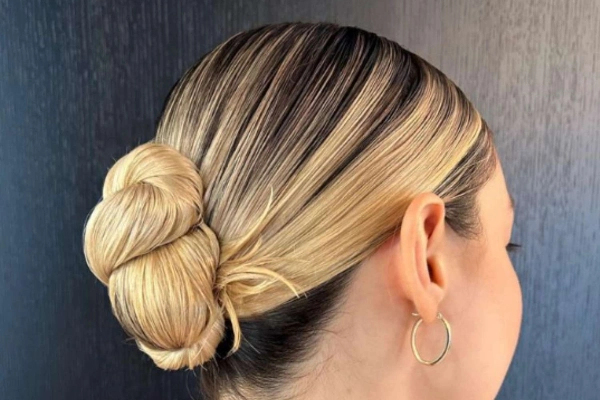 Classy ballerina bun | Formal hairstyles for medium-length hair