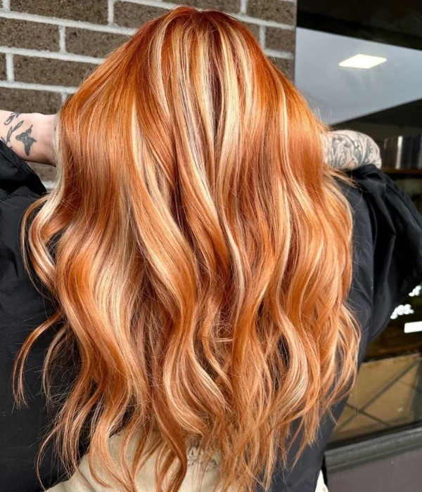 Copper and blonde balayage