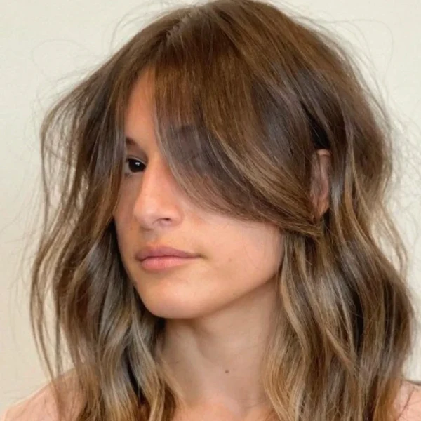 Curtain bangs for medium-length hair