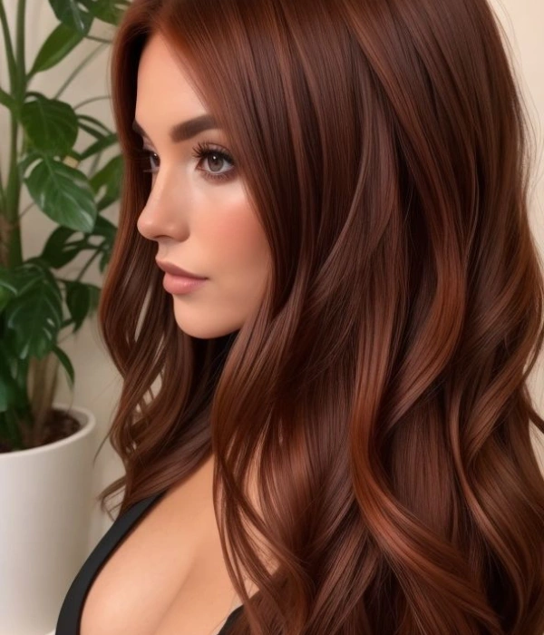 Dark brown copper hair color