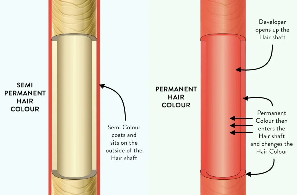 Demi vs semi-permanent hair color 