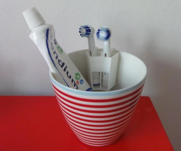 DIY toothbrush head holder