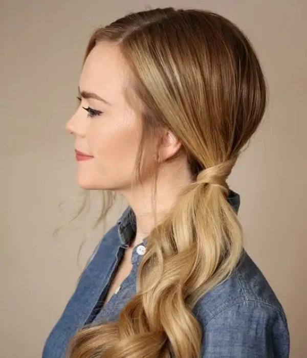 Wavy side pony | Formal hairstyle for long hair