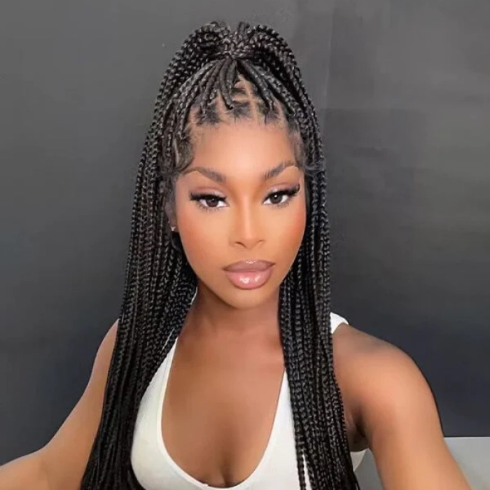 Box braids ponytail