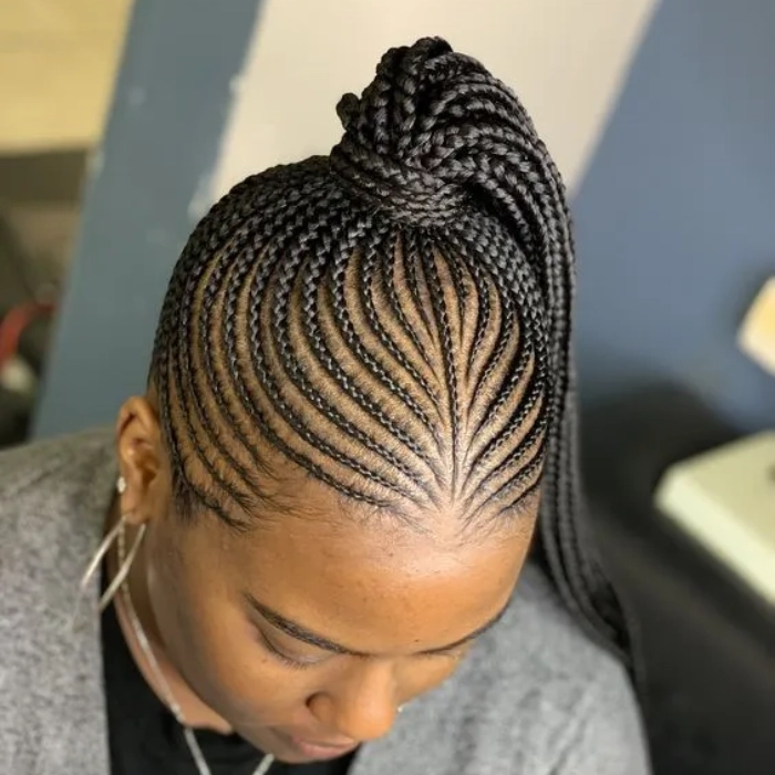 Cornrow braided ponytail