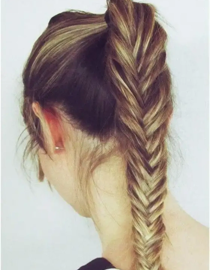 Fishtail braid ponytail