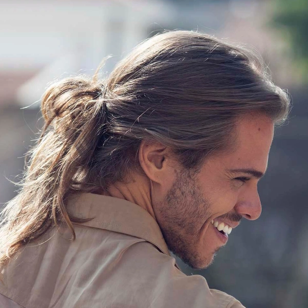 Man bun - mens haircuts for long thick hair