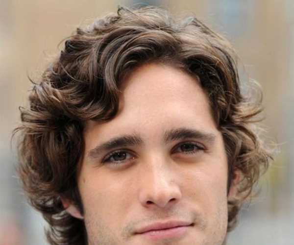 Medium-length curly hair for men