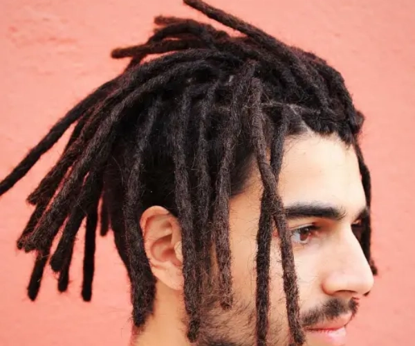 Side-swept dreads