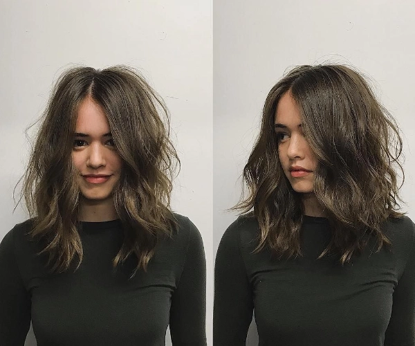 Tousled and textured - An awesome below-shoulder-length haircut