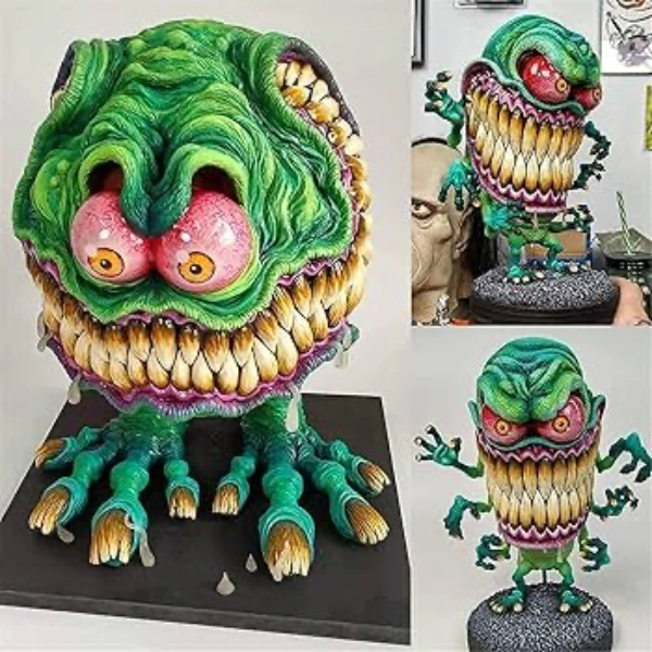 Clay monster sculptures