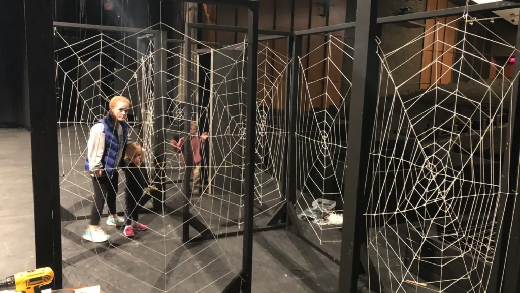 DIY spider web maze