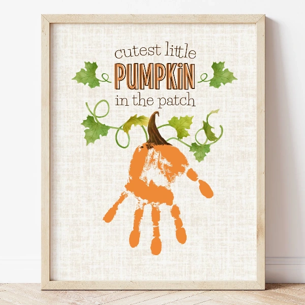 Handprint pumpkin patch