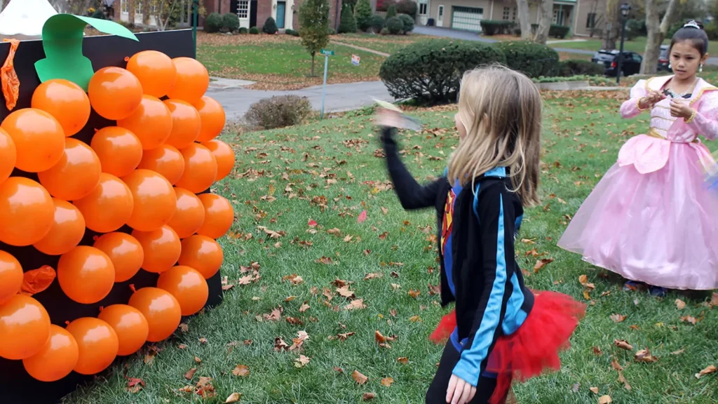 Pumpkin balloon pop