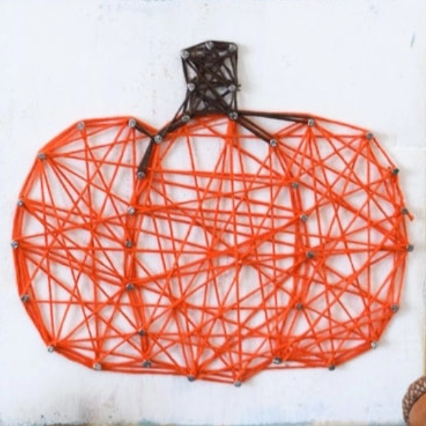 Pumpkin string art