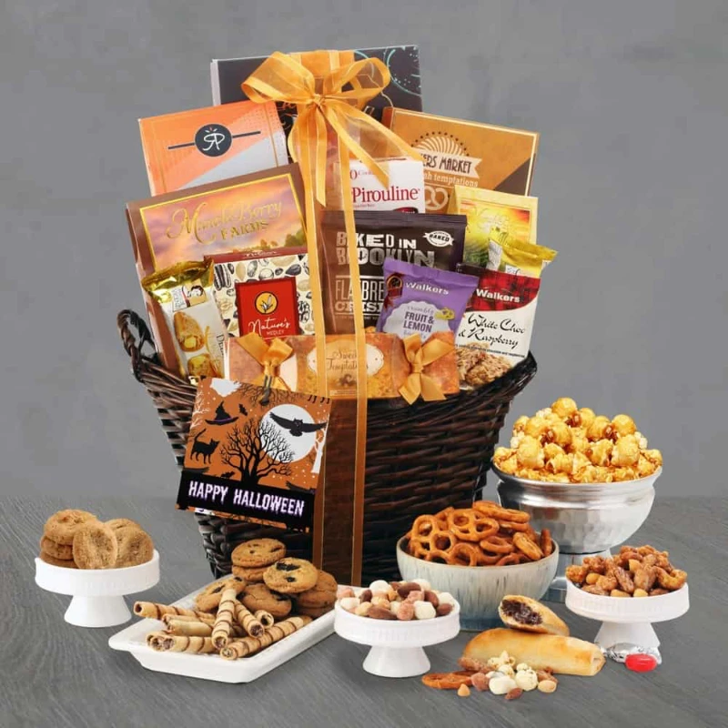 Sweet-treat Halloween gift basket for adults 