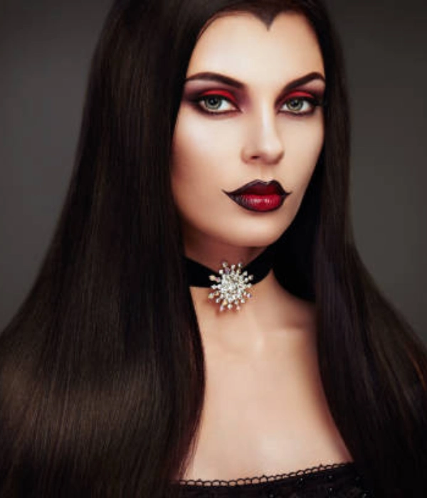 Vampire-inspired jet black hair | Halloween hair ideas