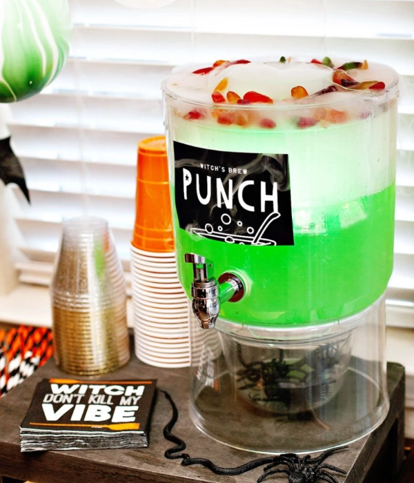 Witch's brew drink station | Halloween party activity ideas for adults