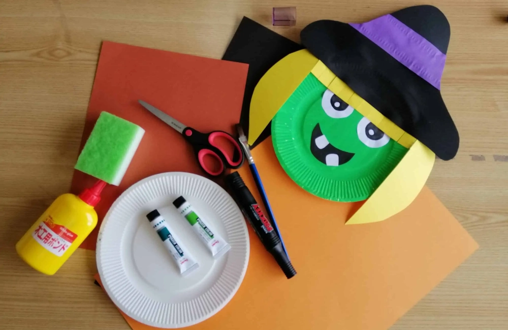 Witchy paper plate faces