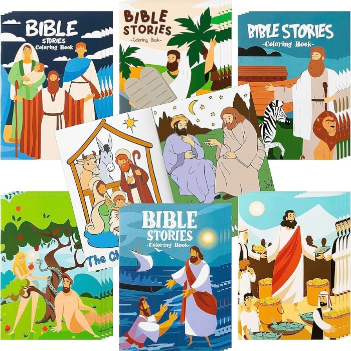 Biblical story coloring & activity book set