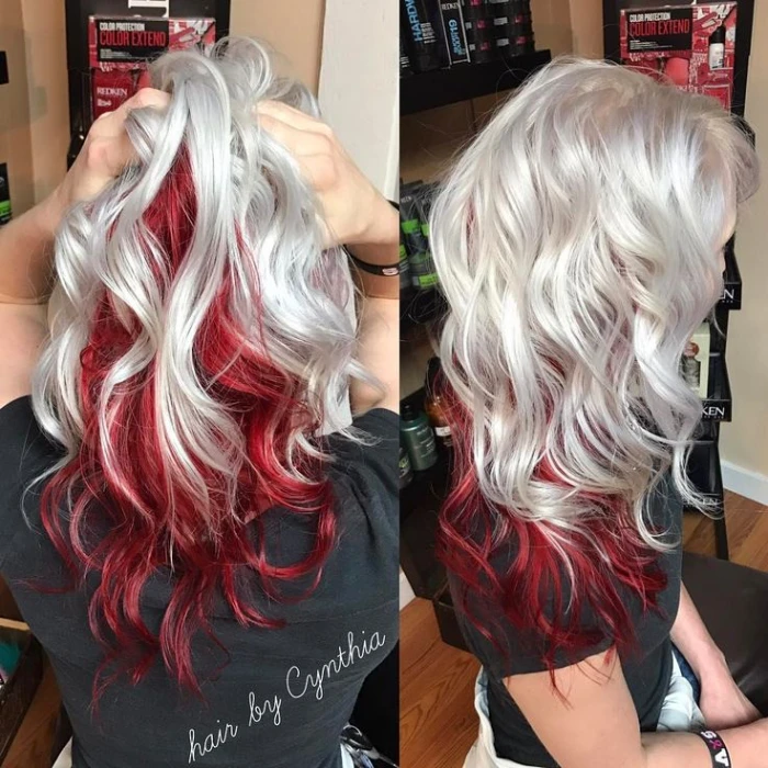 Christmas hair colors | Candy cane red & white