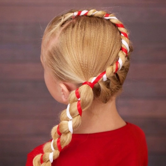 Hair do for Christmas | Candy cane stripes