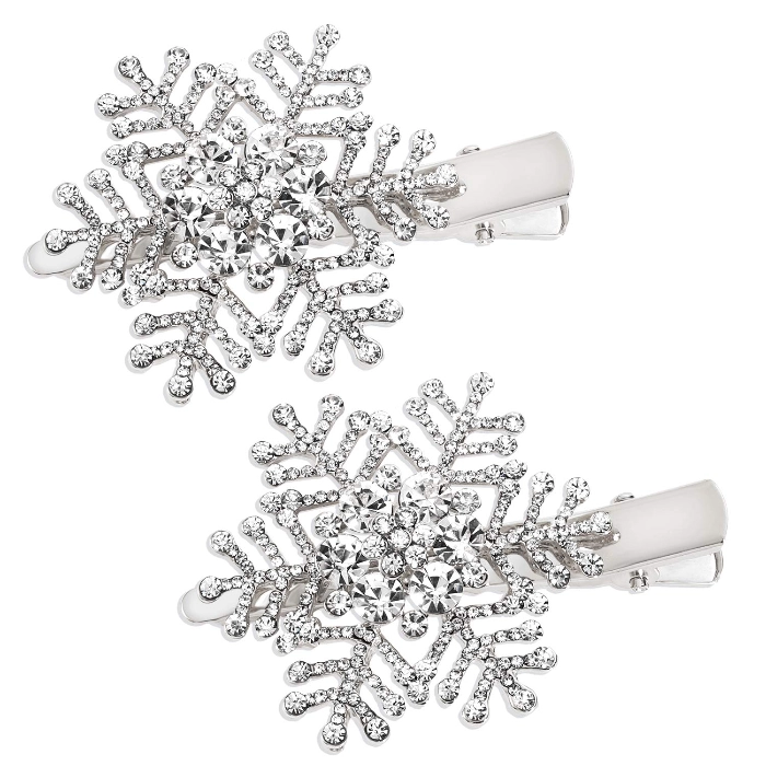 Christmas hair accessories | Sparkly snowflake hair clips