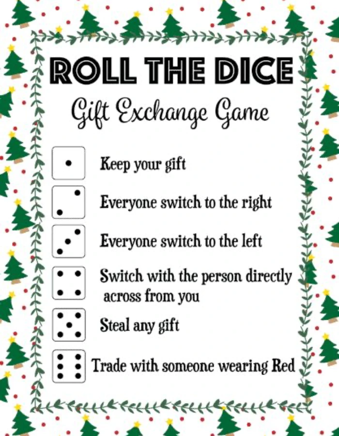 The dice game | Christmas gift exchange games